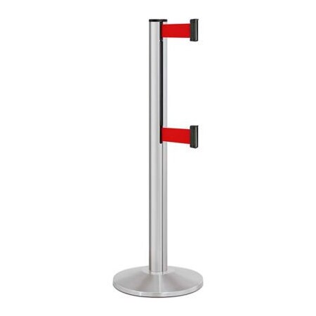 Lavi Industries Retractable Belt Barrier, Red, 7 ft Length, 40 in Post Height 50-3000DL/SA/RD